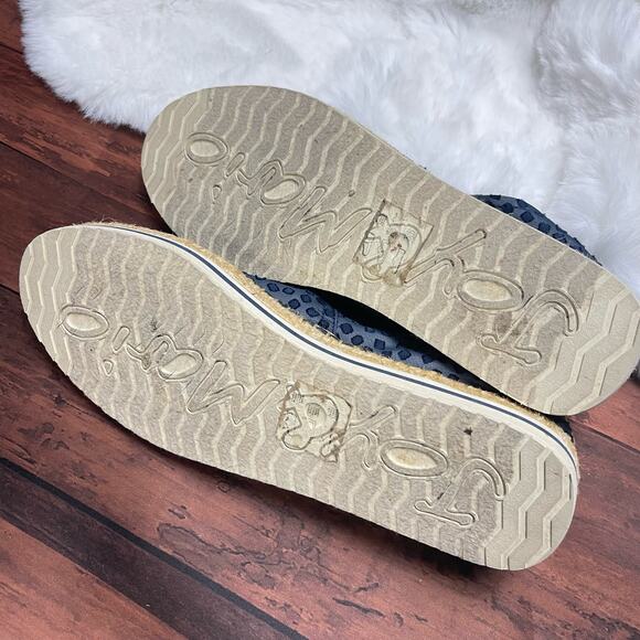 JOY&MARIO Women’s Navy Dotted Slip-On Espadrille Loafers Size 8 - Picture 5 of 5